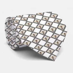 Corbata gráfica de diamante de abeja vintage