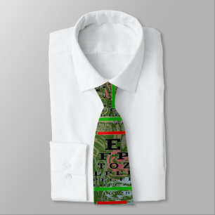 Corbata Gráfico ocular artsy Optometrist Green