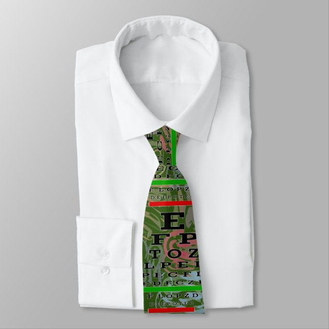 Corbata Gráfico ocular artsy Optometrist Green (Atado)