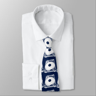 Corbata Gráfico retro girable en blanco