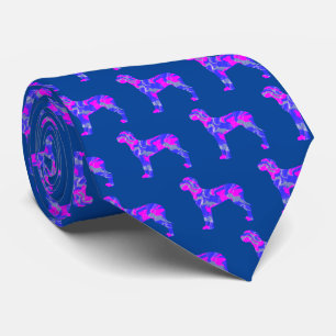 Corbata Gran Cuello Azul De Silhouette Rosa De Perro Danés
