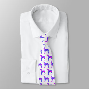 Corbata Gran Perro Danés Cute Silueta Rosa Cuello Blanco