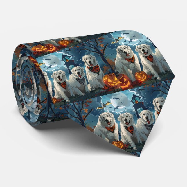 Corbata Gran Pirineo Halloween Espeluznante (Enrollado)