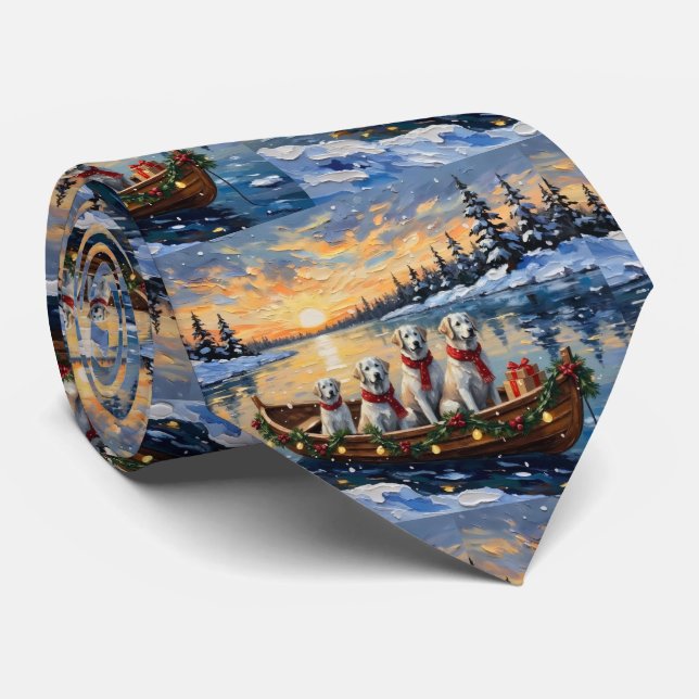 Corbata Gran Pirineo Navidad Barco Fiesta (Enrollado)