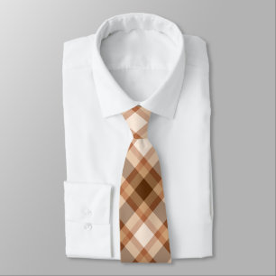 Corbata Gran platija moderna, marrón, beige, cobre y tan
