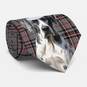 Corbata Grandes Navidades de canino rojo y gris