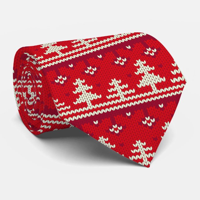 Corbata Grandes Navidades de Stitch Sweater Look Red xmas  (Enrollado)