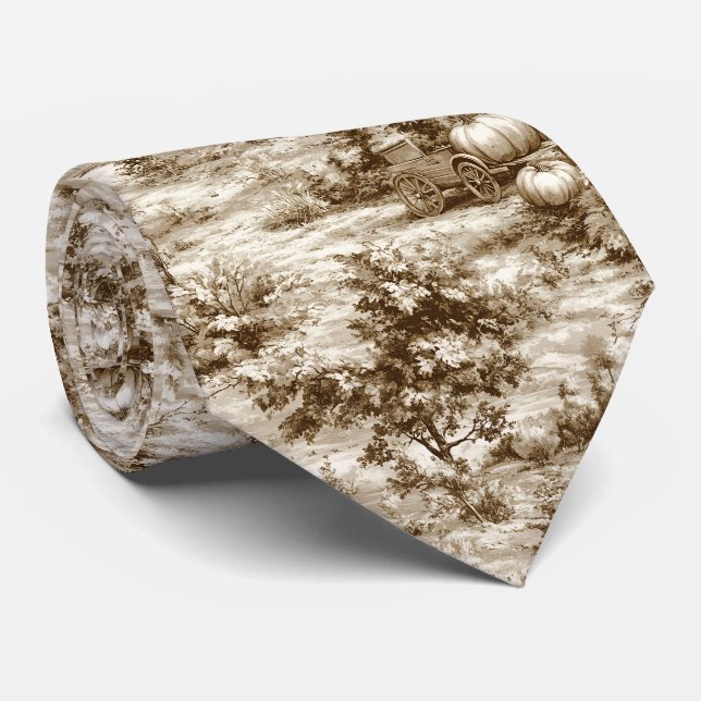 Corbata Granja Toile de Calabaza de Cosecha (9) (Enrollado)