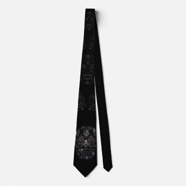 Corbata Gravata / Necktie - " diamonds skull" (Anverso)