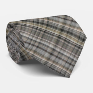 Corbata Gray Brown Neutral Plaid Boho