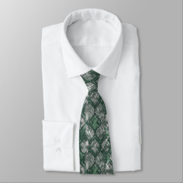 Corbata Gray, green imitation snake skin.