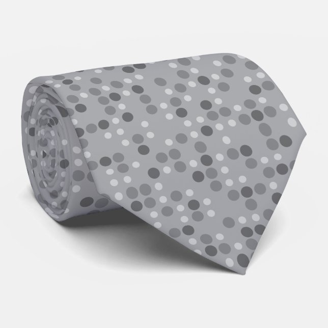 Corbata Gray Polka Dots (Enrollado)