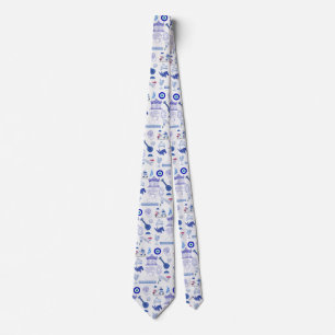 Corbata Grecia Azul y Blanco