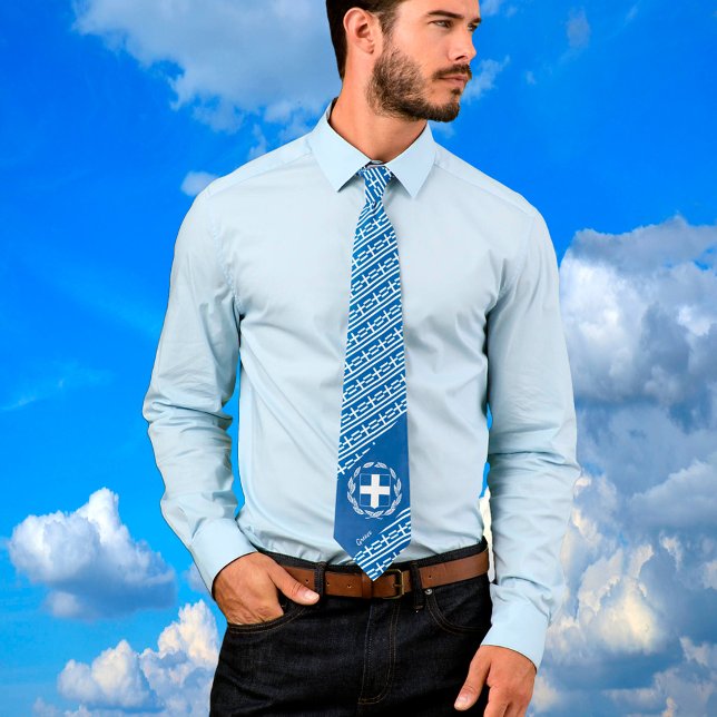 Corbata Grecia tira, negocios Moda de bandera griega (Subido por el creador)