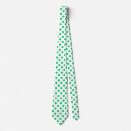 Corbata Green and white polka dots