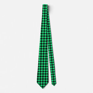 Corbata Green Black Houndstap Check