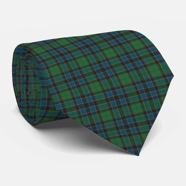 Corbata Green Blue Orange Plaid Tartan Neck Tie (Enrollado)
