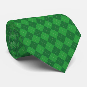 Corbata Green Gingham Geometric Happy Patrick's Day