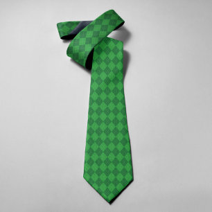 Corbata Green Gingham Geometric Happy Patrick's Day