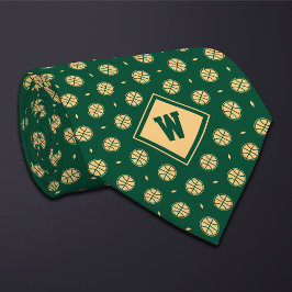 Corbata Green Gold Basketball Icon Necktie