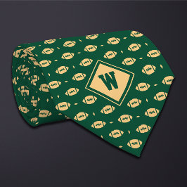 Corbata Green Gold Football Icon Necktie