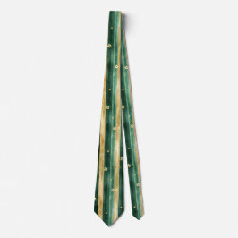 Corbata Green Gold Shamrock St. Patrick's Day Stripes