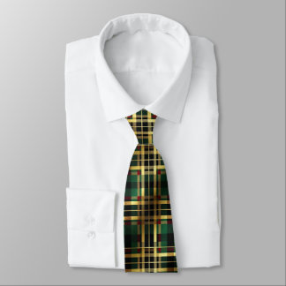 Corbata Green & Gold Tartan Plaid