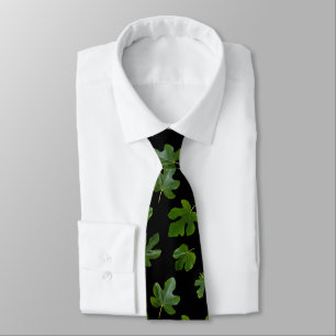 Corbata Green leaf closeup isolated on black background