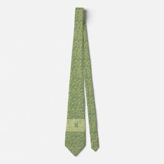 Corbata Green Leaves Monograma Regalo de Tiempos para Papá