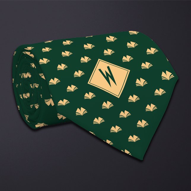 Corbata Green Librarian Reading Books (Subido por el creador)