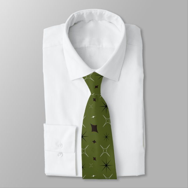 Corbata Green Mid Century Modern Tie (Atado)