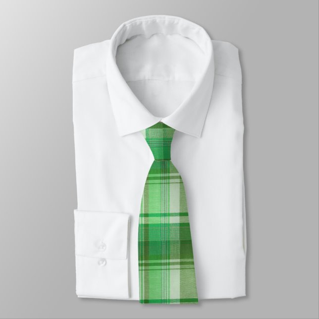 Corbata Green Plaid St. Patrick's Day Tie (Atado)