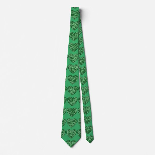 Corbata green Shamrock heart St Patrick's Day (Anverso)