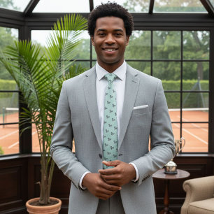 Corbata Green tennis tie, racket tie, funny wedding tie