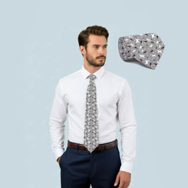 Corbata Grey Geo Star & Triangle Pattern Tie