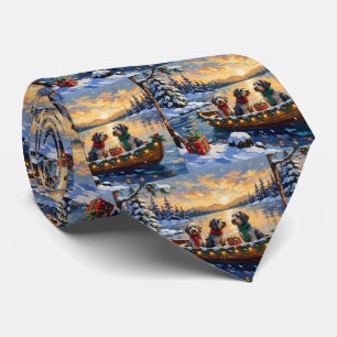 Corbata Grifón de caza de pelo duro Navidad Barco Fiesta