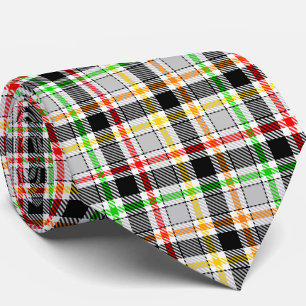 Corbata Gris ceniza negro multicolor franela a cuadros tar