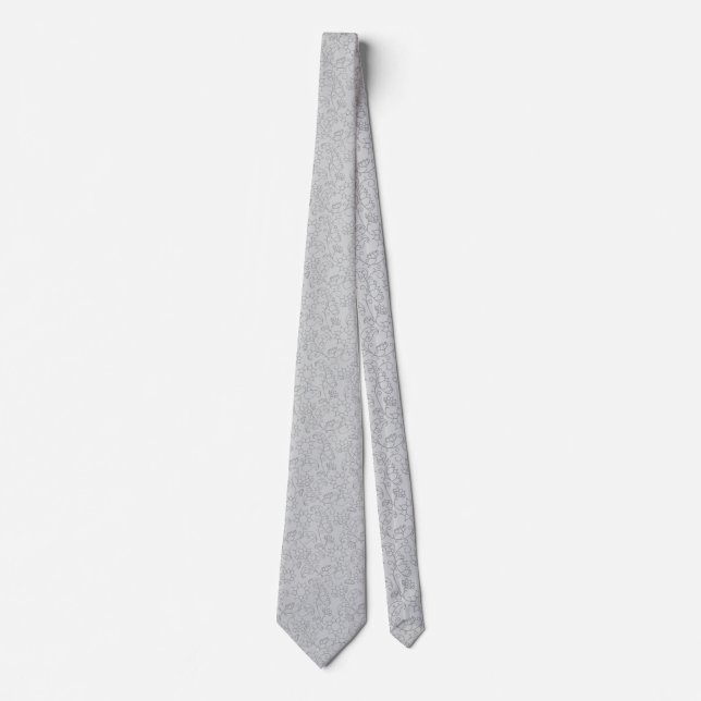 Corbata gris contemporánea con estampado abstracto (Anverso)