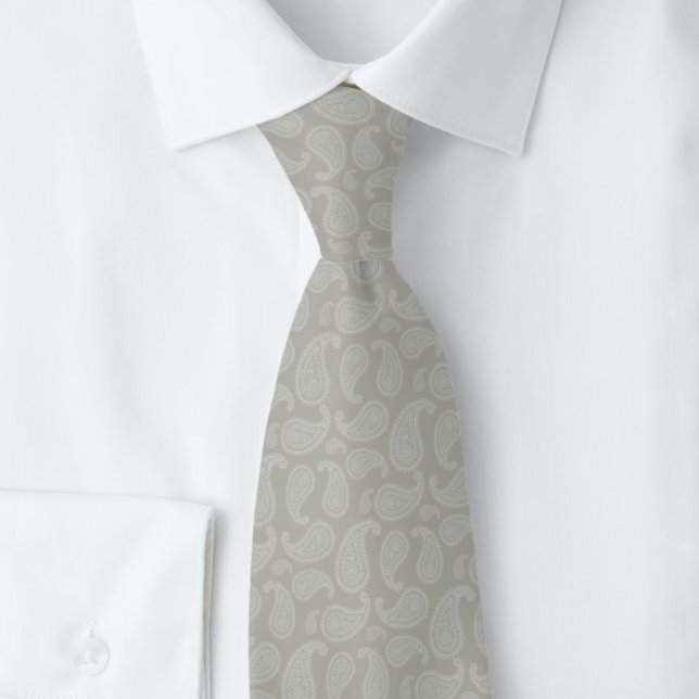 Corbata Gris Dove Paisley (Subido por el creador)