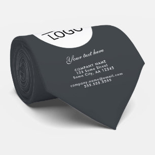 Corbata Gris elegante Añadir tu logotipo Personalizado Pro