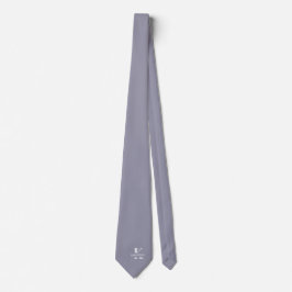 Corbata gris elegante con monograma y nombre