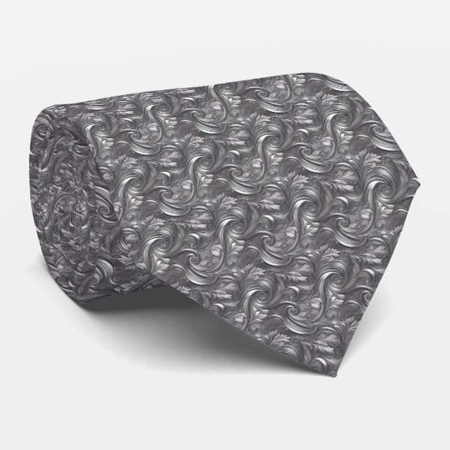 Corbata gris elegante para hombre (Enrollado)