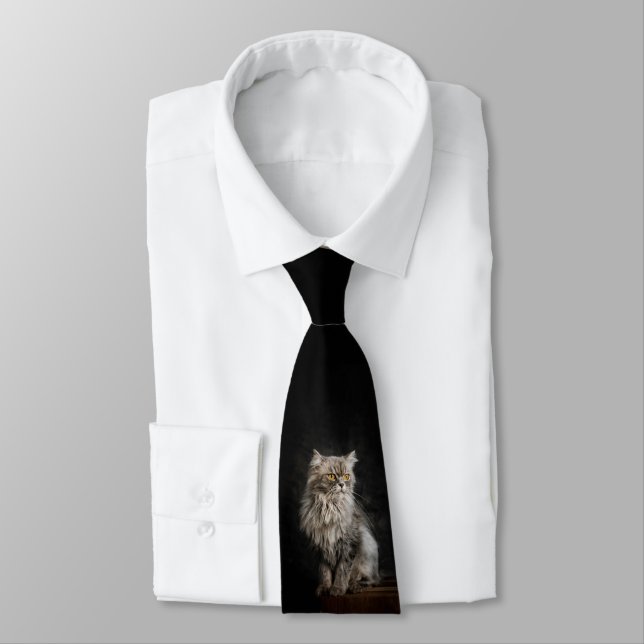 Corbata Gris Fluffy Cat (Atado)