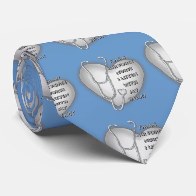 Corbata gris personalizada con estetoscopio para e (Enrollado)
