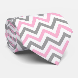 Corbata Gris Rosa Gris Blanco LG Chevron Nombre Gris Monog