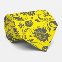 Gris Vintage Damask Personalizado fondo amarillo