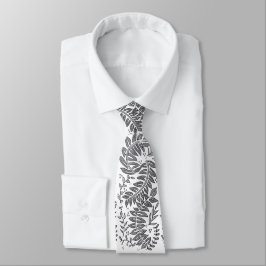 Corbata gris y blanca con estampado
