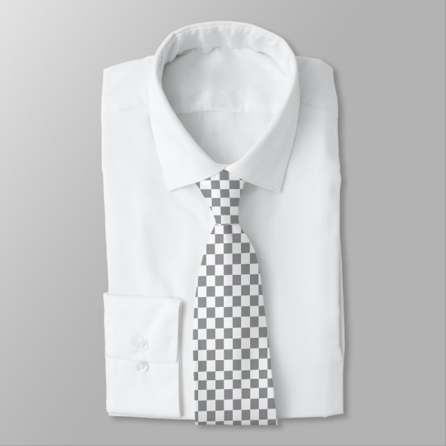 Corbata Gris y blanco controlados (Atado)