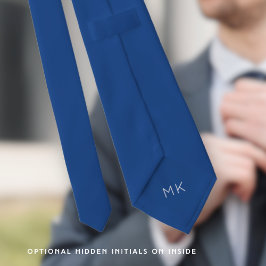Corbata Groom Groomsmen Iniciales Boda Azul