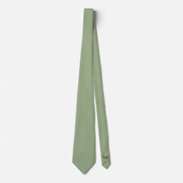 Corbata Groom Groomsmen Iniciales Sage Green Boda